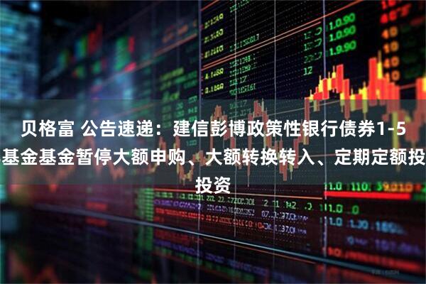贝格富 公告速递：建信彭博政策性银行债券1-5年基金基金暂停大额申购、大额转换转入、定期定额投资